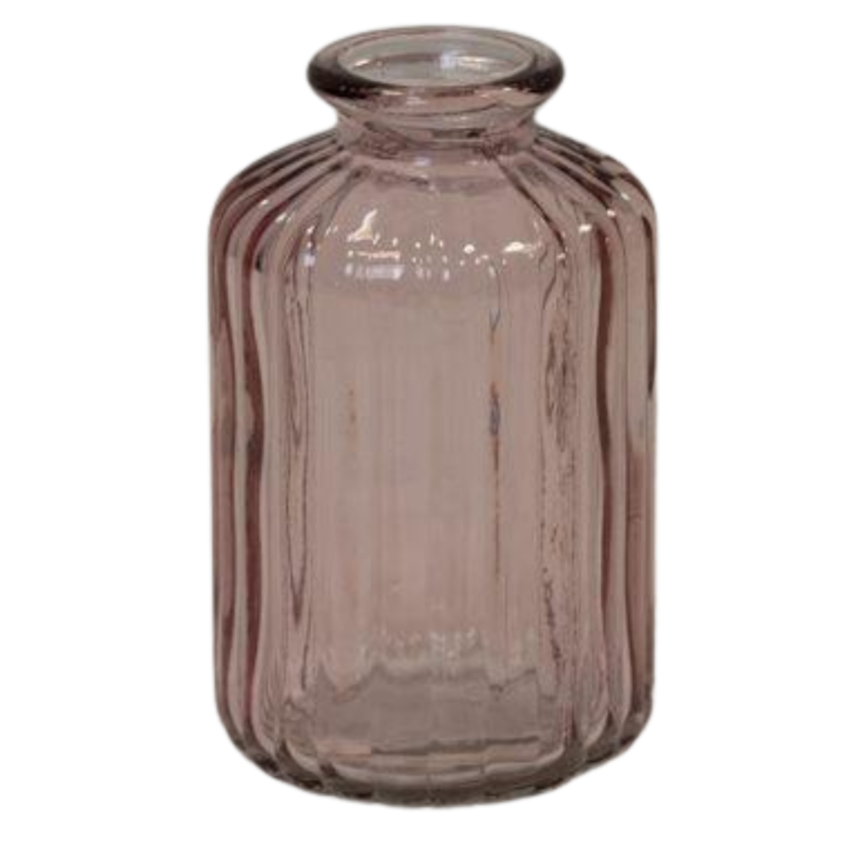 Satchville Ribbed Glass Bottle Vases 10cm - Lavender