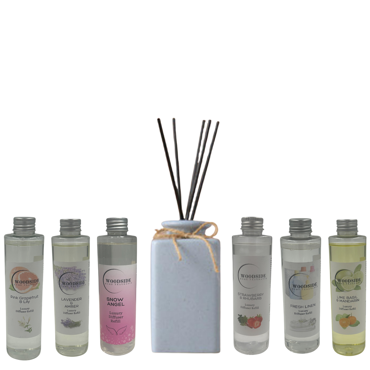 Woodside Pastel Blue Ceramic Reed Diffuser Vase with Woodside Luxury Refill