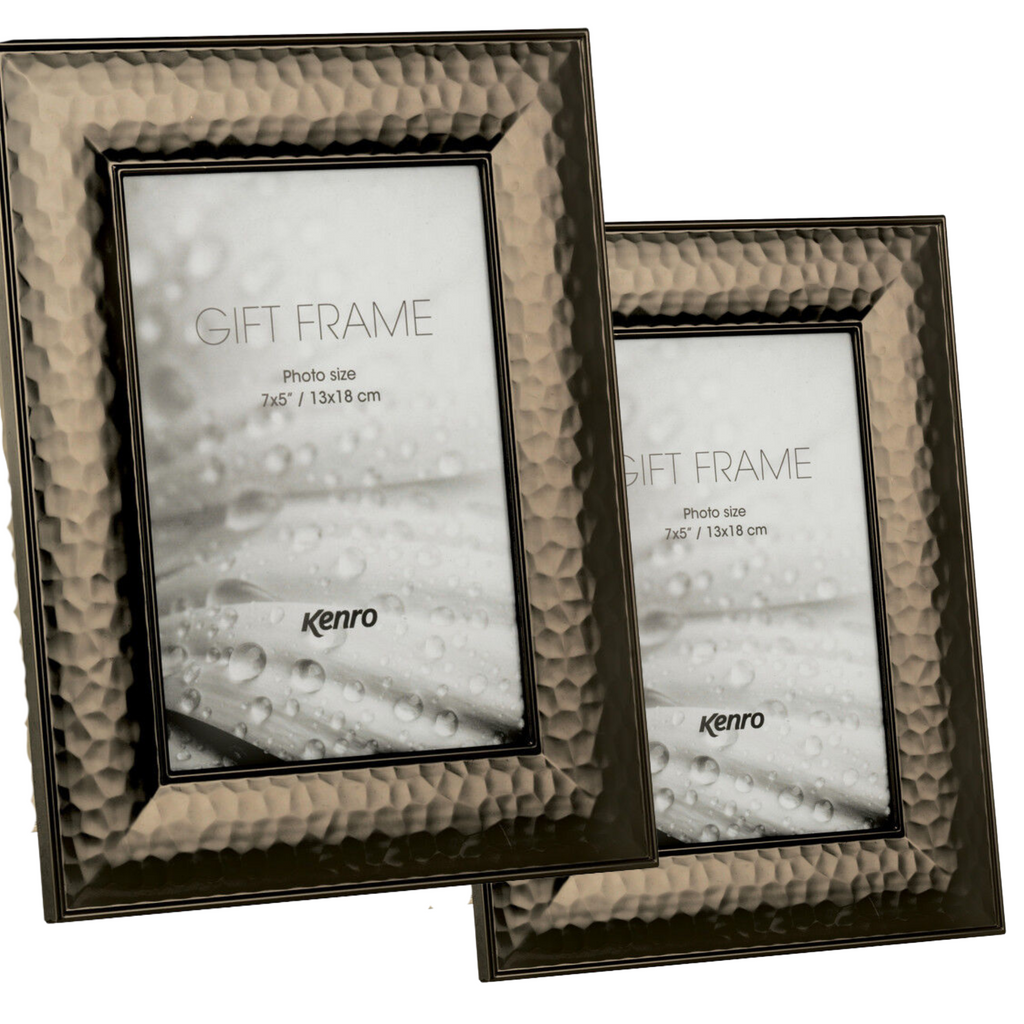 Hammered Photo Frames by Kenro available in Black or Silver 4x6 or 5x7