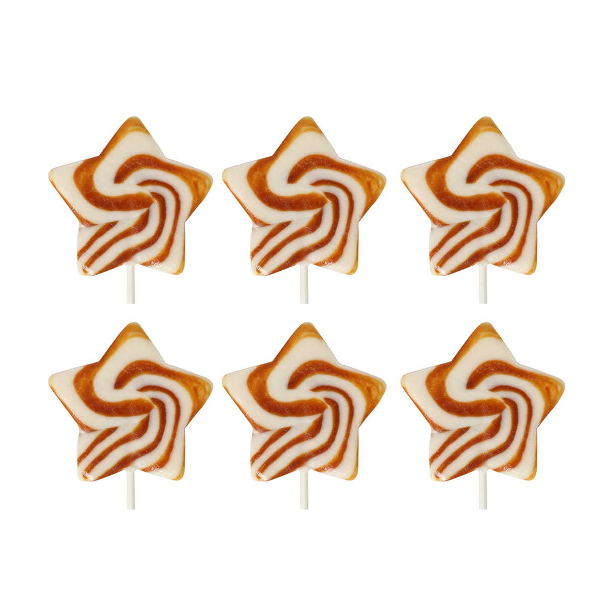The Natural Candy Shop Swirl Star Lollipop - Salted Caramel (6 Pack)