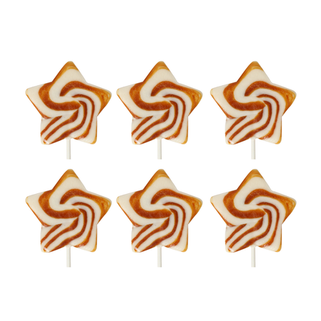 The Natural Candy Shop Swirl Star Lollipop - Salted Caramel (6 Pack)