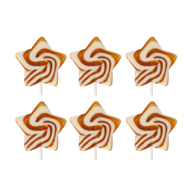 The Natural Candy Shop Swirl Star Lollipop - Salted Caramel (6 Pack)
