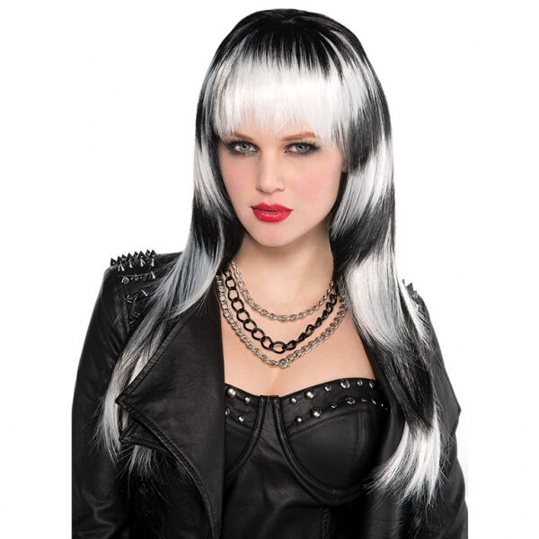 Black & White Lethal Passion Fancy Dress Wig