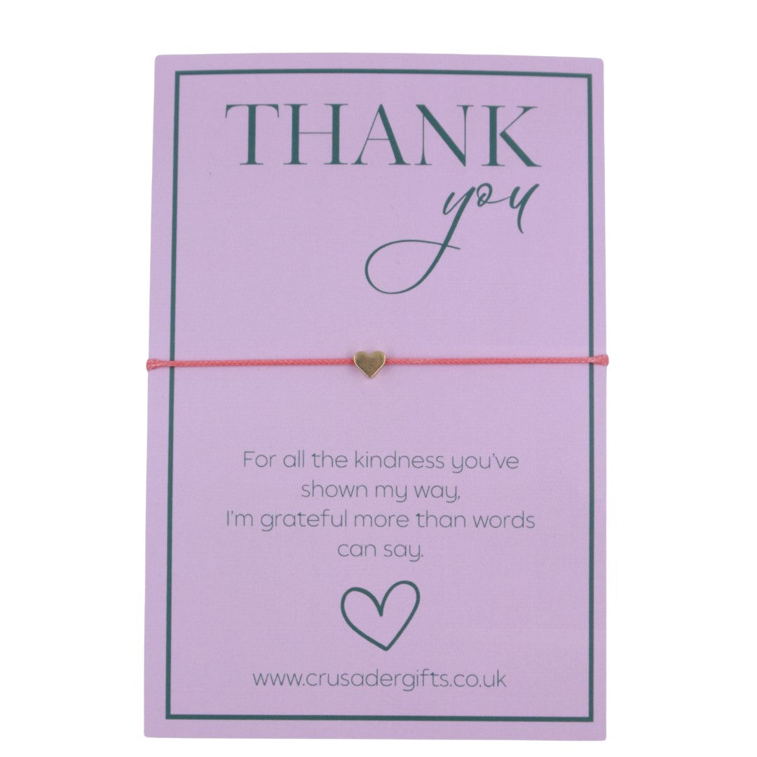 Woodside Home Living Keepsake Letterbox Bracelet - Thank you purple