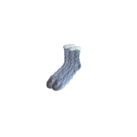 Fluffy Cosy Socks Cable Knit Design One Size - Various Colours