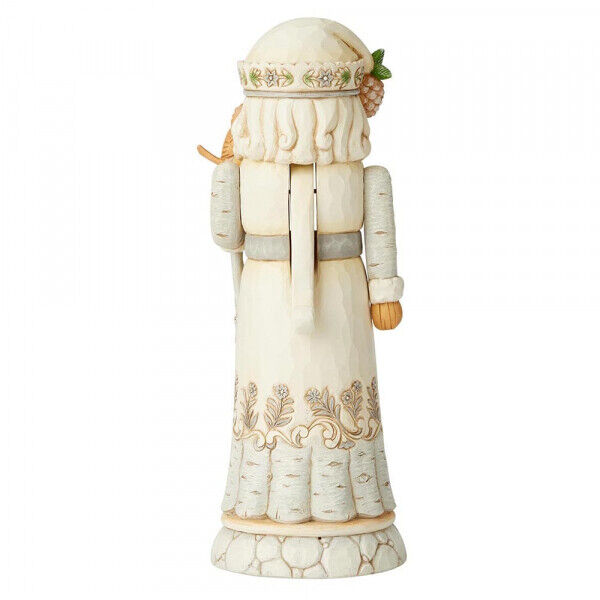 Heartwood Creek White Woodland Santa Nutcracker Figurine