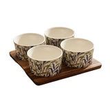 William Morris 4 Snack Bowls & Tray Set - Willow Bough