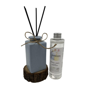 Woodside Pastel Blue Ceramic Reed Diffuser Vase with Woodside Luxury Refill