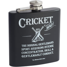 Ultimate Man Gift Hip Flask - Cricket Mad