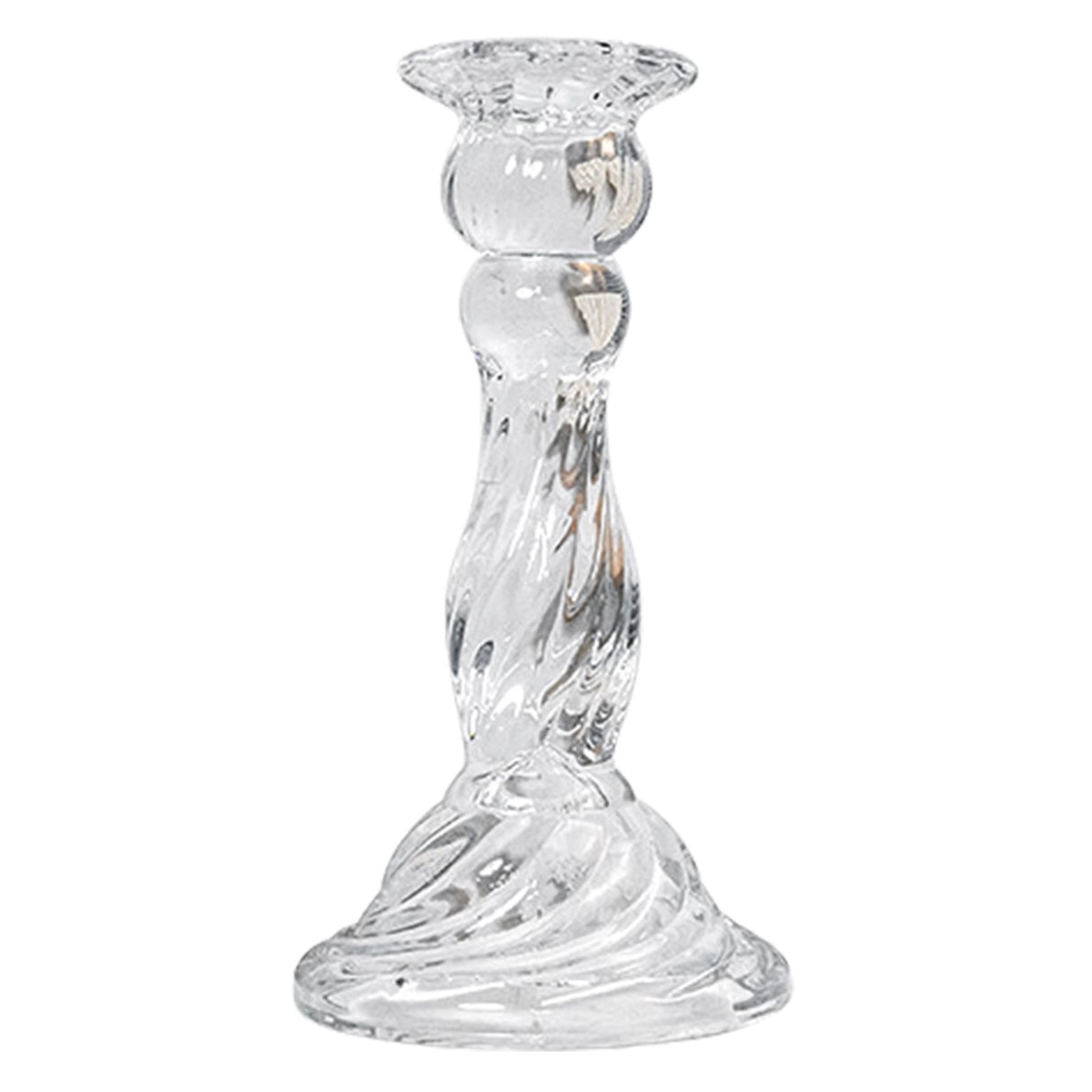 Woodside Home Living Clear Swirl Glass Candle Holders - Various Sets