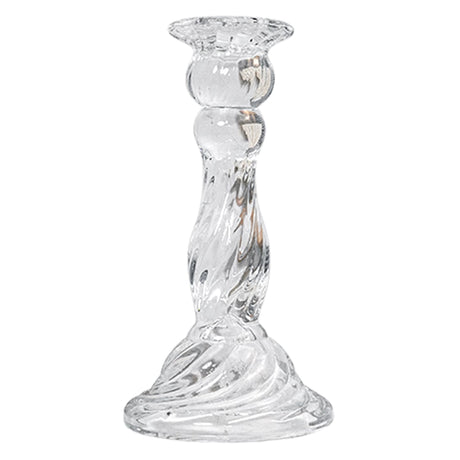 Woodside Home Living Clear Swirl Glass Candle Holders - Various Sets