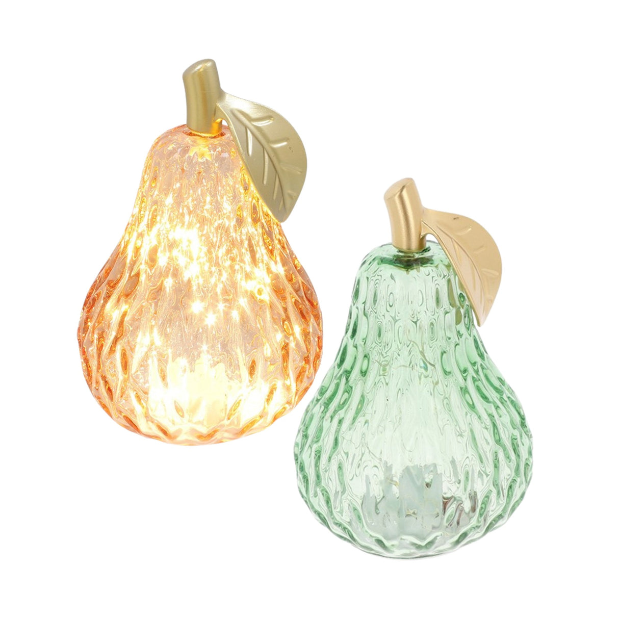 LED Diamond Cut Glass Pear Decoration 17.5cm - Various Colours