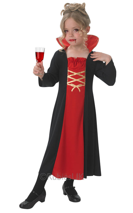 Kids Girls Vampiress Halloween Book Week Fancy Dress Costume Age 3 - 6Years