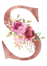 Personalised Tote Bags - Pink Floral Initial Design (A-Z)
