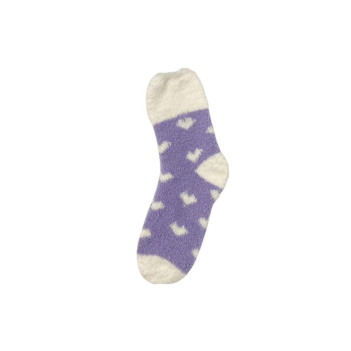 Fluffy Cosy Socks Hearts Design One Size - Various Colours