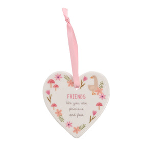 Love Life Ceramic Hanging Heart Plaque - Friends