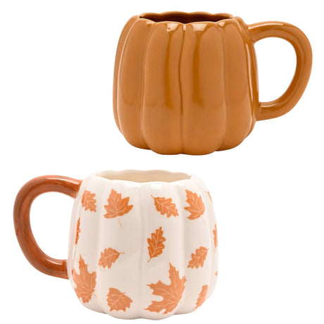  Country Living Set of 2 Pumpkin Mugs