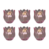 Glass Tulip Flower Candle Holders - Light Pink Set of 6