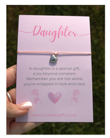 Daughter Gift - Cherished Hearts Cool Grey Standing Heart Plaque - Daughter