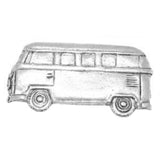 English Pewter Tie Pin or Lapel Badge - Camper Van 2