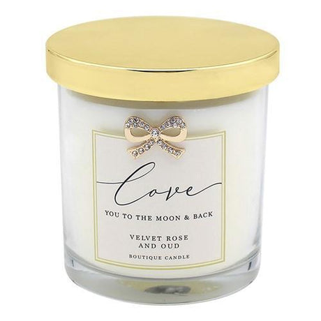 Boutique Jar Candle with  Bow Embellishment - Sentiment Gift Idea Family Friend