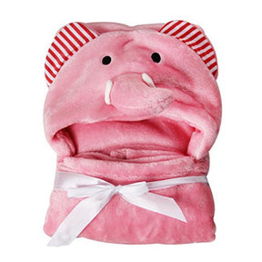 Woodside Home Living Elephant Hooded Baby Blanket - Pink