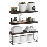 Woodside Home Living Wall Mounted Floating Shelf Set 