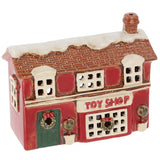 Village Pottery Christmas Collection Tea Light Holder - Toy Shop