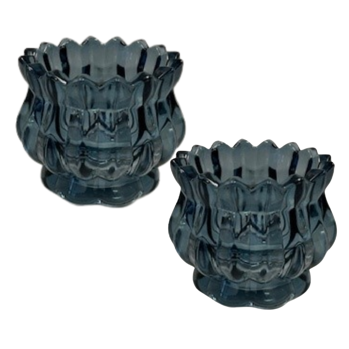Satchville Decorative Glass Tea Light Holders - Blue Set of 2