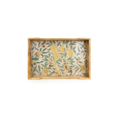 Decorative Rectangular Tray in Mango Wood – Vintage Fruit