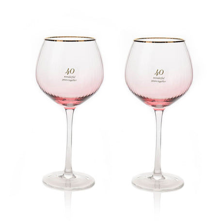 Amore Set of 2 Gin Glasses - 40th Anniversary