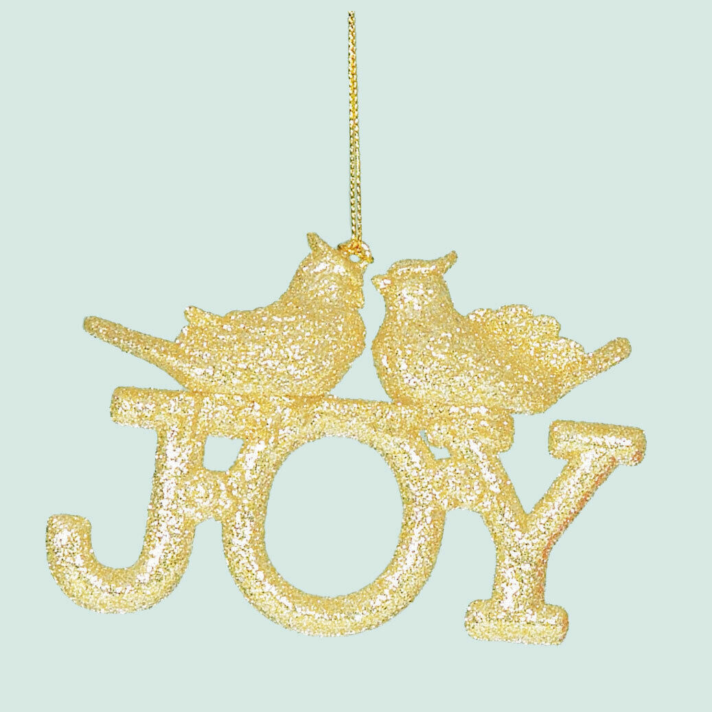 Christmas JOY Tree Hanging Decoration pack of 2 in Red or Gold