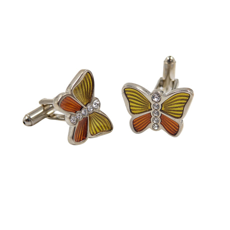 Yellow & Orange Butterfly Cufflinks