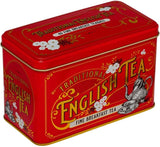 New English Teas Vintage Victorian Tea Tin with 40 Breakfast Tea Bags - Red