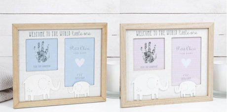 Petit Cheri Hand Print & Photo Frame 4" x 6" -  New Baby Boy or Baby Girl Gift