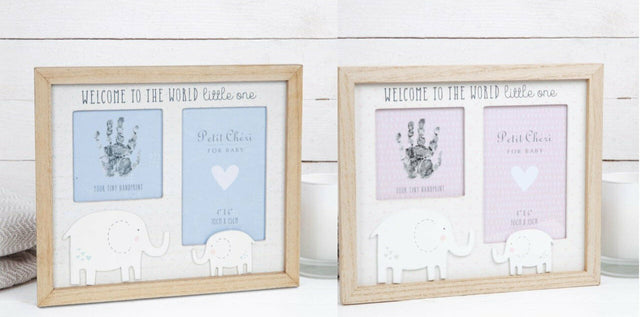 Petit Cheri Hand Print & Photo Frame 4" x 6" -  New Baby Boy or Baby Girl Gift