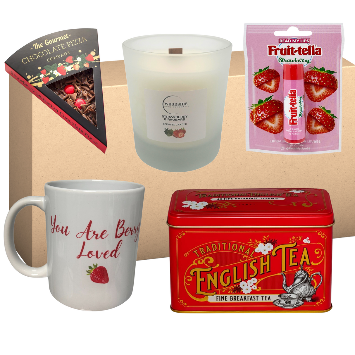 You Are Berry Loved Strawberry Gift Set - Candle Mug & Tea Gift Treat Box