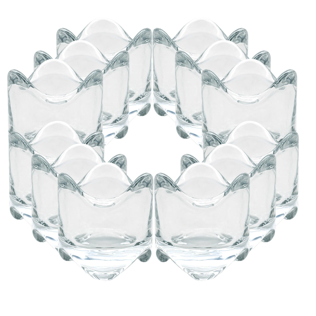 Woodside Home Living Clear Glass Tea Light Candle Holders - Various Sets