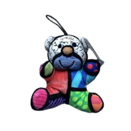 Romero Britto Plush Hanging Ornament - Festive Bear