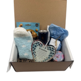 Grandma Aqua Blue Socks & Drink Snack Relax Kit Treat Box