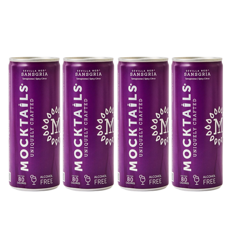 Mocktails Alcohol Free Nitro-Charged Can - Sevillia Red Sansgria Drink (Pack of 4)