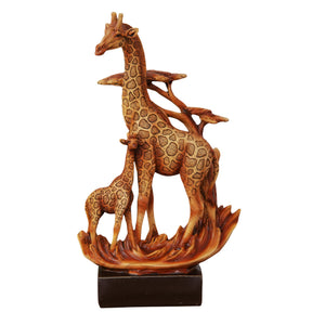 Naturecraft Wood Effect Resin Figurine - Giraffe Family