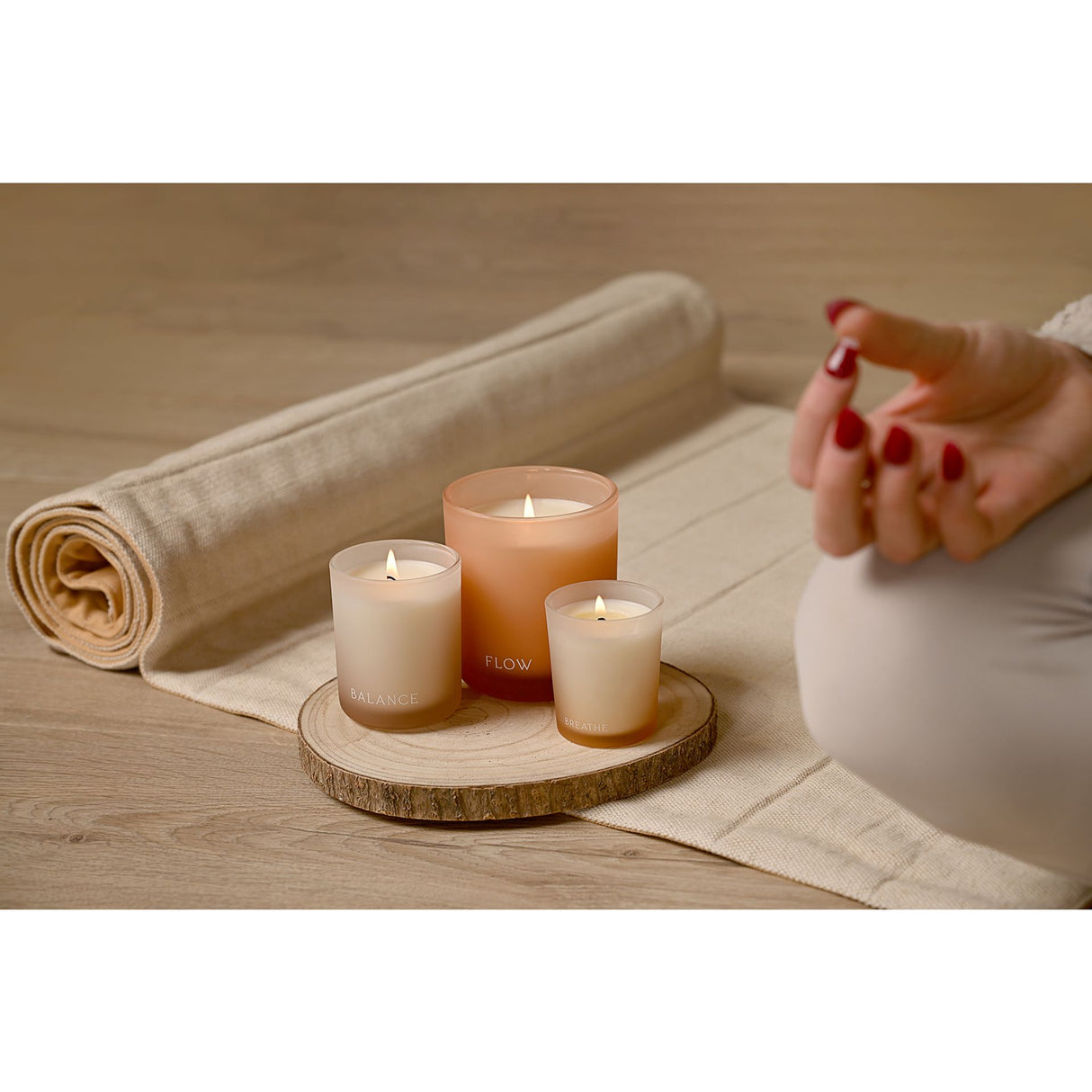 Serenity Wellbeing Tranquil Votive Candle Gift Set - Balance Breathe & Flow