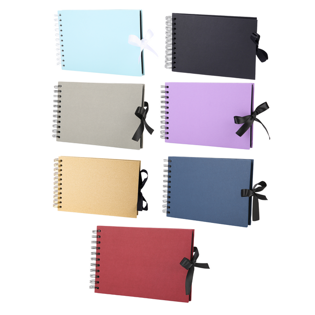 Woodside Home Living Ribbon Tie Scrap Book Style Photo Album 21.5cm x 15cm - Various Colours