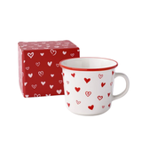 Heart Design Ceramic Mug White