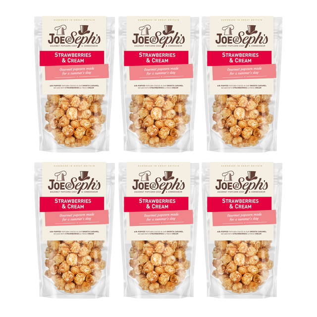 Joe & Seph's Popcorn Snack Packs 30g - Strawberries & Cream (6 Pack)