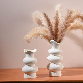 Woodside Home Living Modern White Ceramic Vase Set