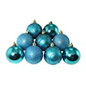 Pack of 9 Shatterproof Christmas Tree Baubles - Various Colours jade