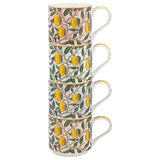 William Morris 4 Stacking Fine China Mugs Gift Set - Fruits