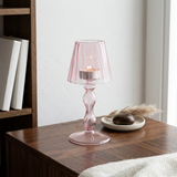 Glass Lampshade Tealight Holder - Pink Gold Grey